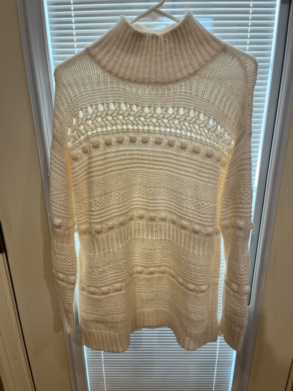 Lou & Grey Cream Cable Bobble Turtleneck Sweater